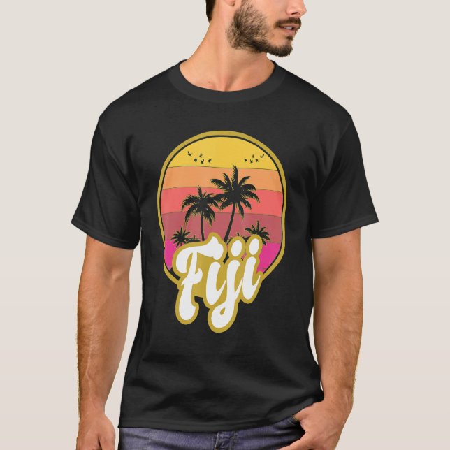 Camiseta Fiji Beach Retro Sunset (Frente)