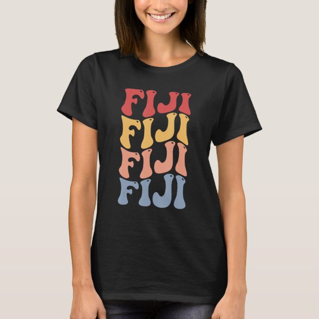 Camiseta Fiji Groovy Retro Fijian (Frente)