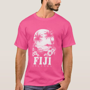 Camiseta Fiji Islands Hibiscus Flowers Beach Surfer Souveni