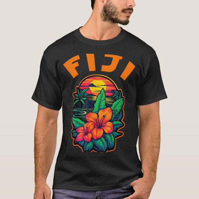 Camiseta Fiji Islands Pacific Ocean Trocal Flowers Beach Va (Frente)