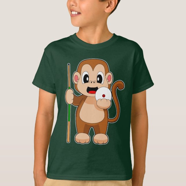 Camiseta Fila de Bilhar de Macacos (Frente)