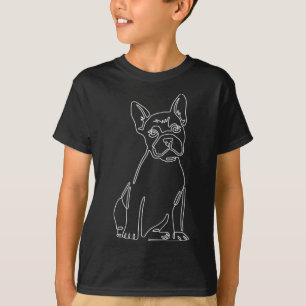 Camiseta Fila de Buldogue Arte Bonita Cachorro Divertido Mã