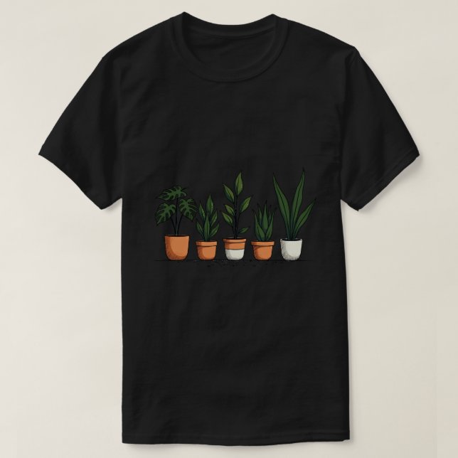 Camiseta Fila de Plantas (Frente do Design)