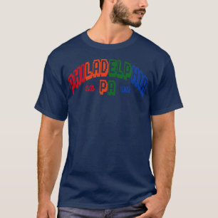 Camiseta Filadélfia - Classe de Cor do Espectro de 8 Bits d
