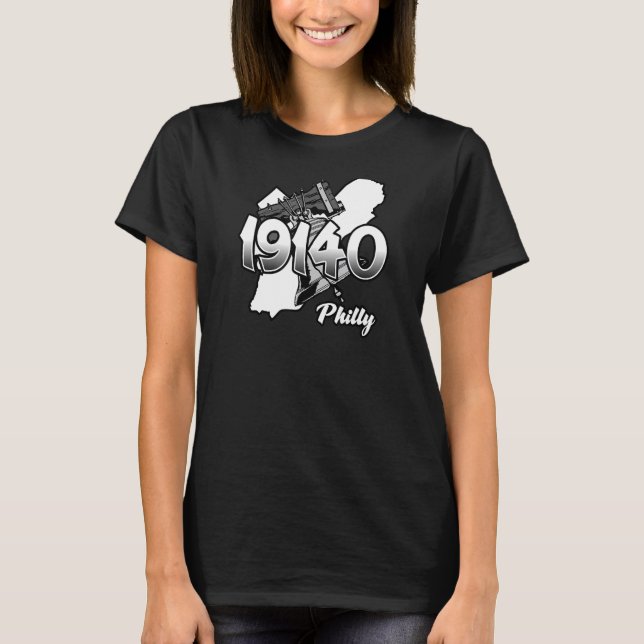 Camiseta Filadélfia Silhouette com CEP 19140 e Li (Frente)