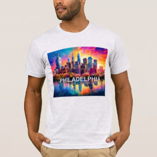 Camiseta Filadélfia Skyline Grafite Art