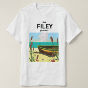 Camiseta Filey, Yorkshire Seaside poster de viagens