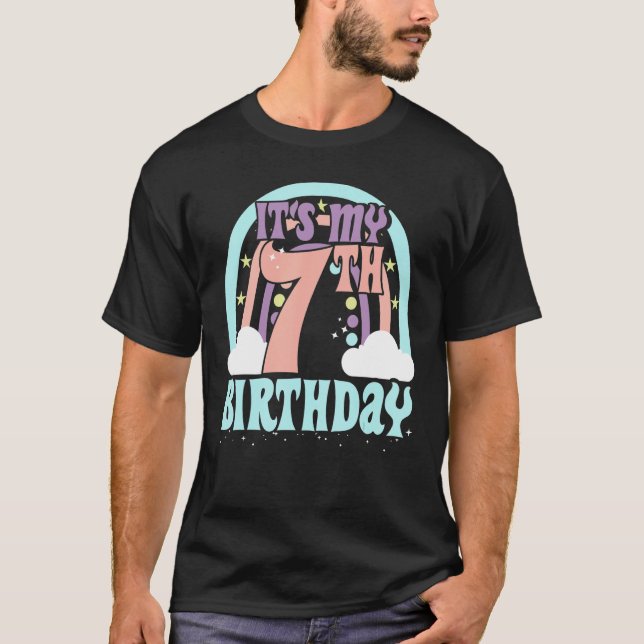 Camiseta Filha 7 Birthday Para Garota De 7 Anos (Frente)