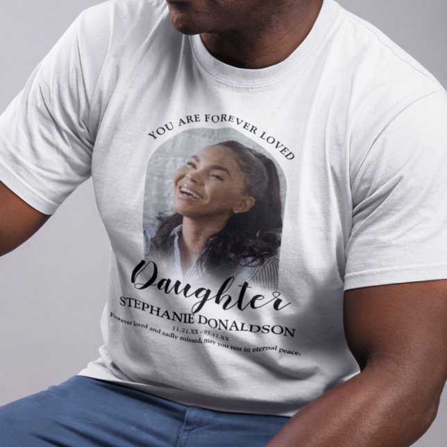 Camiseta Filha Adorada Para Sempre | Foto Memorial T-Shirt (Criador carregado)