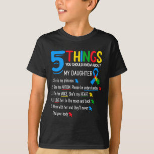 Camiseta Filha Autista Conscientização do Autismo Apoio Mãe