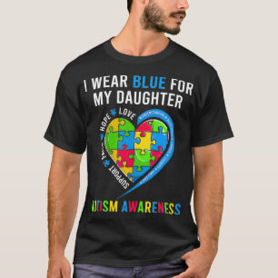Camiseta Filha Autista Coração Engraçado Autismo Consciênci