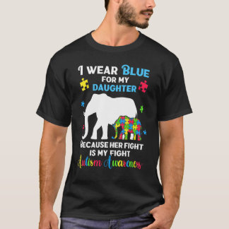 Camiseta Filha Autista Mãe Pai, Diversão Quebra-Cabeça Elef
