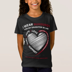 Camiseta Filha Burgunta Em Lei De Múltiplo Mieloma