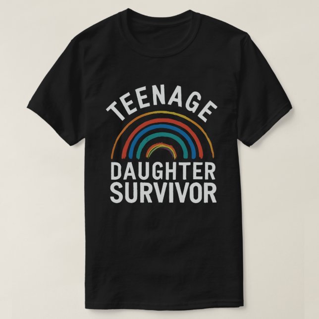 Camiseta Filha da adolescência Sobrevivente Engraçada Paren (Frente do Design)