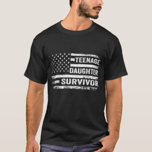 Camiseta Filha da adolescência Sobrevivente Engraçado Humor