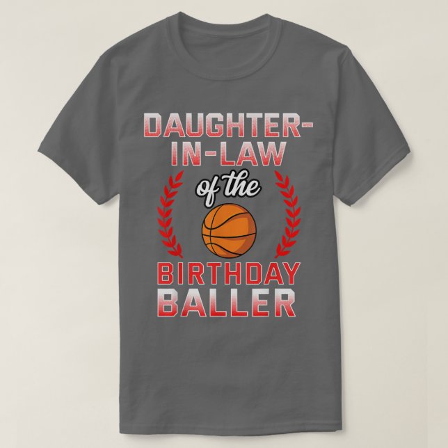 Camiseta Filha De Direito Do Aniversário De Basquete (Frente do Design)