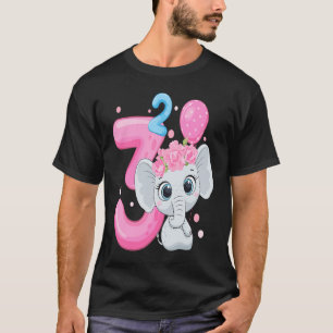 Camiseta Filha de elefante de aniversário de 3 anos