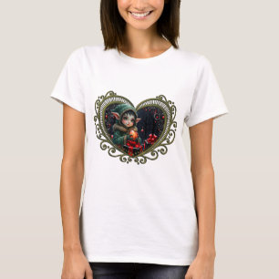 Camiseta Filha de elfo giro em Casaco verde