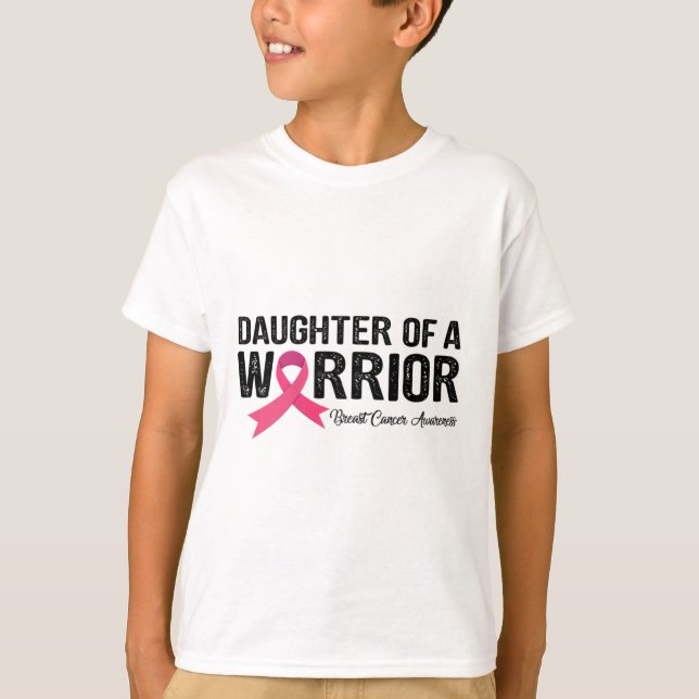 Camiseta Filha De Fita De Um Guerreiro Cancer De Mama (Frente)