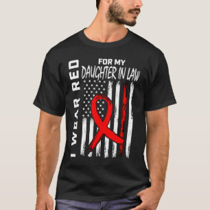 Camiseta Filha De Fita Vermelha Na Consciência Da Doença Ca