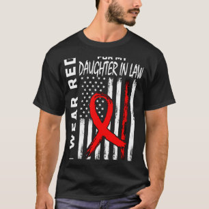 Camiseta Filha De Fita Vermelha Na Consciência Da Doença Ca