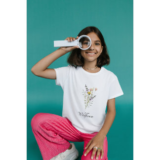 Camiseta Filha de Mini Rapariga de Flor Selvagem