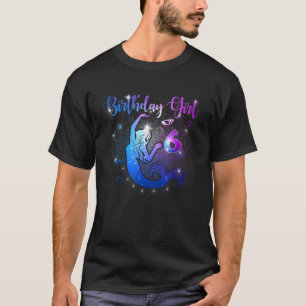 Camiseta Filha de Sereia, 6 de Aniversário, de 6 anos