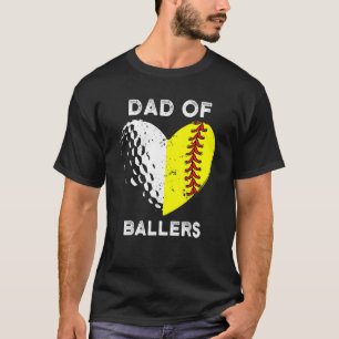 Camiseta Filha de Softbol e Filho de Golfe Pai de Atletas P