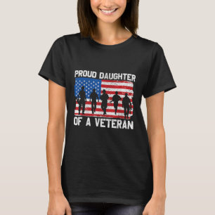 Camiseta Filha De Veterano Memorial Day Usos Patriótico Des