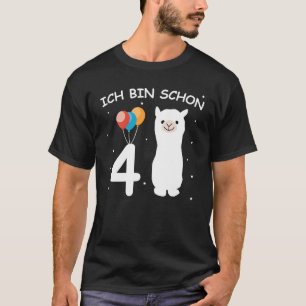 Camiseta Filha do 4º Aniversário da caixa Ich schon 4 anos