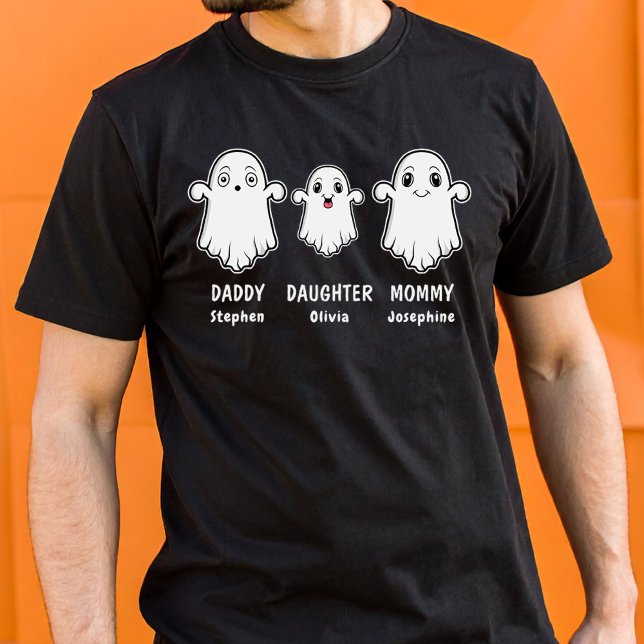 Camiseta Filha Do pai E Mamãe 3 Pessoas Da Família Fantasma (Disclaimer: This image is a digital mockup.)