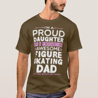 Camiseta Filha Incrível Figura Patinando Pai Engraçado Pelo