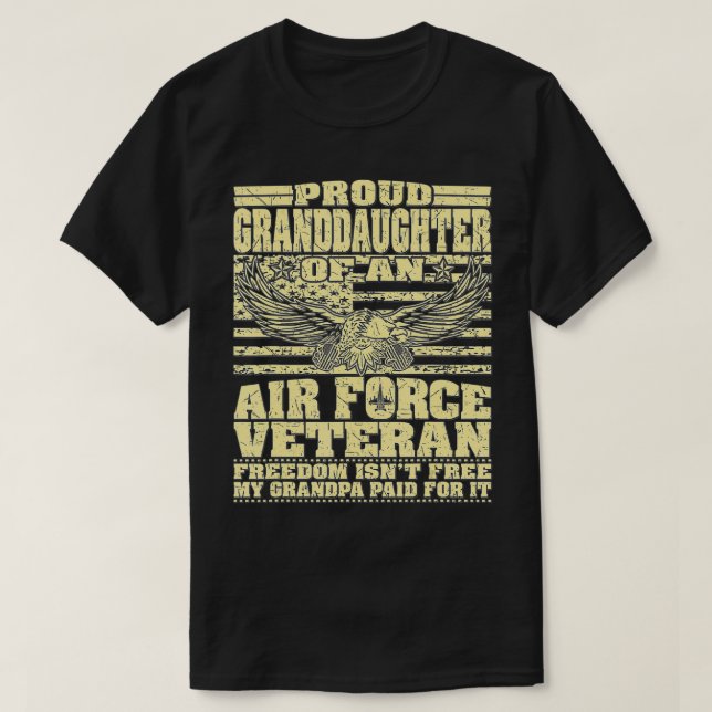 Camiseta Filha Orgulhosa Da Liberdade Veterana Da Força Aér (Frente do Design)