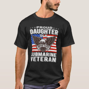 Camiseta Filha Orgulhosa De Mili Patriótico De Veterano Sub
