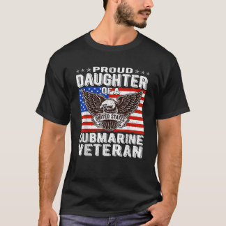 Camiseta Filha Orgulhosa De Mili Patriótico De Veterano Sub