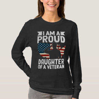 Camiseta Filha Orgulhosa De Um Pai Patriota Militar Veteran