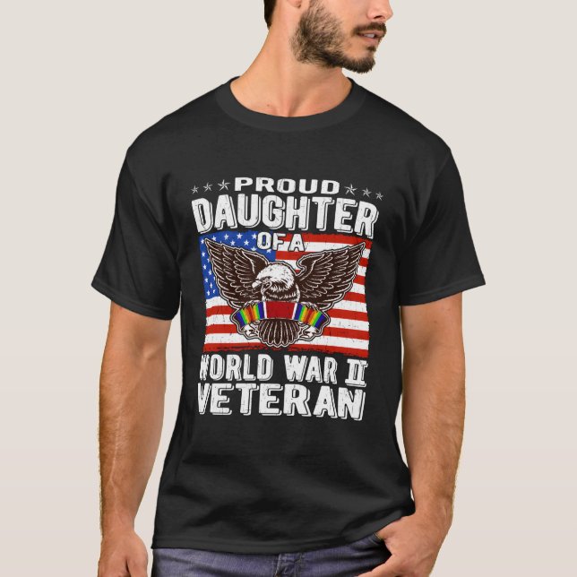 Camiseta Filha Orgulhosa De Um Patriótico Veterano Da Segun (Frente)
