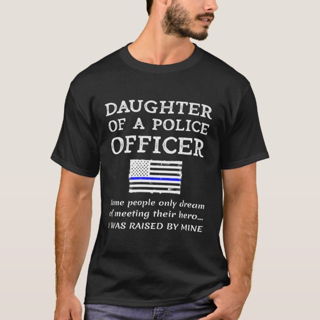 Camiseta Filha Orgulhosa De Um Policial M (Frente)
