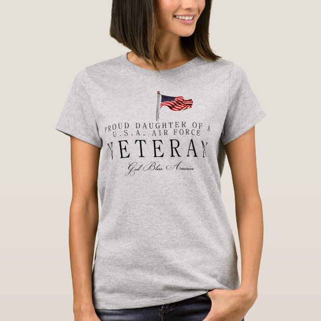 Camiseta Filha Orgulhosa De Um Veterano Da Força Aérea Dos  (Frente)