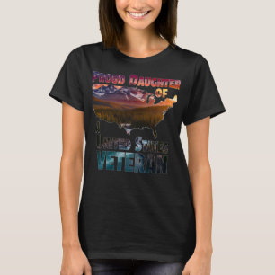 Camiseta Filha Orgulhosa de um Veterano dos Estados Unidos