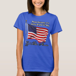 Camiseta Filha Orgulhosa De Um Veterano Dos EUA Com Bandeir