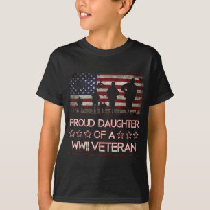 Camiseta Filha Orgulhosa De Um Veterano Wwii Na Segunda Gue