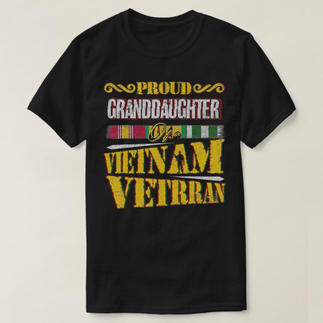 Camiseta Filha Orgulhosa Do Fa Militar Veterano Do Vietnã (Frente do Design)