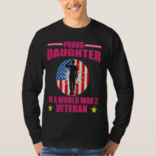 Camiseta Filha Orgulhosa Do Patriótico Veterano Da Segunda 