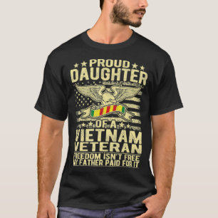 Camiseta Filha Orgulhosa Do Presente Militar Veterano Do Vi