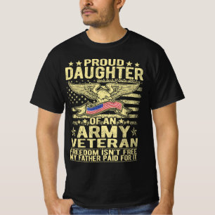 Camiseta Filha Orgulhosa Do Veterano Do Exército Militar - 
