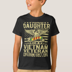 Camiseta Filha Orgulhosa Do Veterano Vietnã, Militares Da B