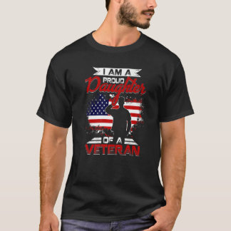 Camiseta Filha Orgulhosa Veterana Nada Assusta Patriótica V