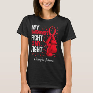 Camiseta Filha Vermelha da neta Hemofilia Sensibilização