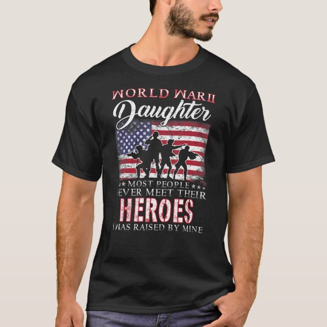 Camiseta  Filha Veterana da 2ª Guerra Mundial Orgânica WW2  (Frente)